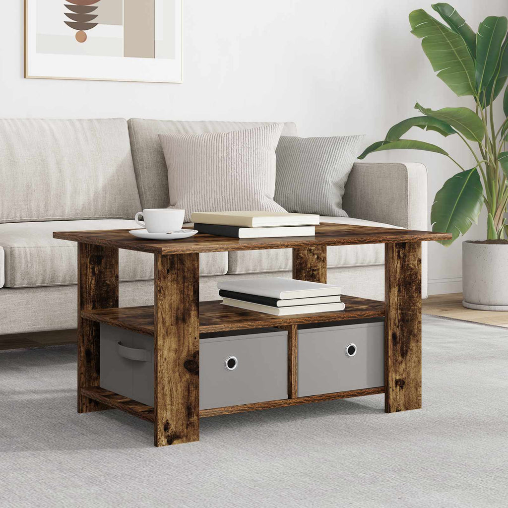 Tavolino da salotto con cassetto Rovere fumé 77 x 55 x 42 cm