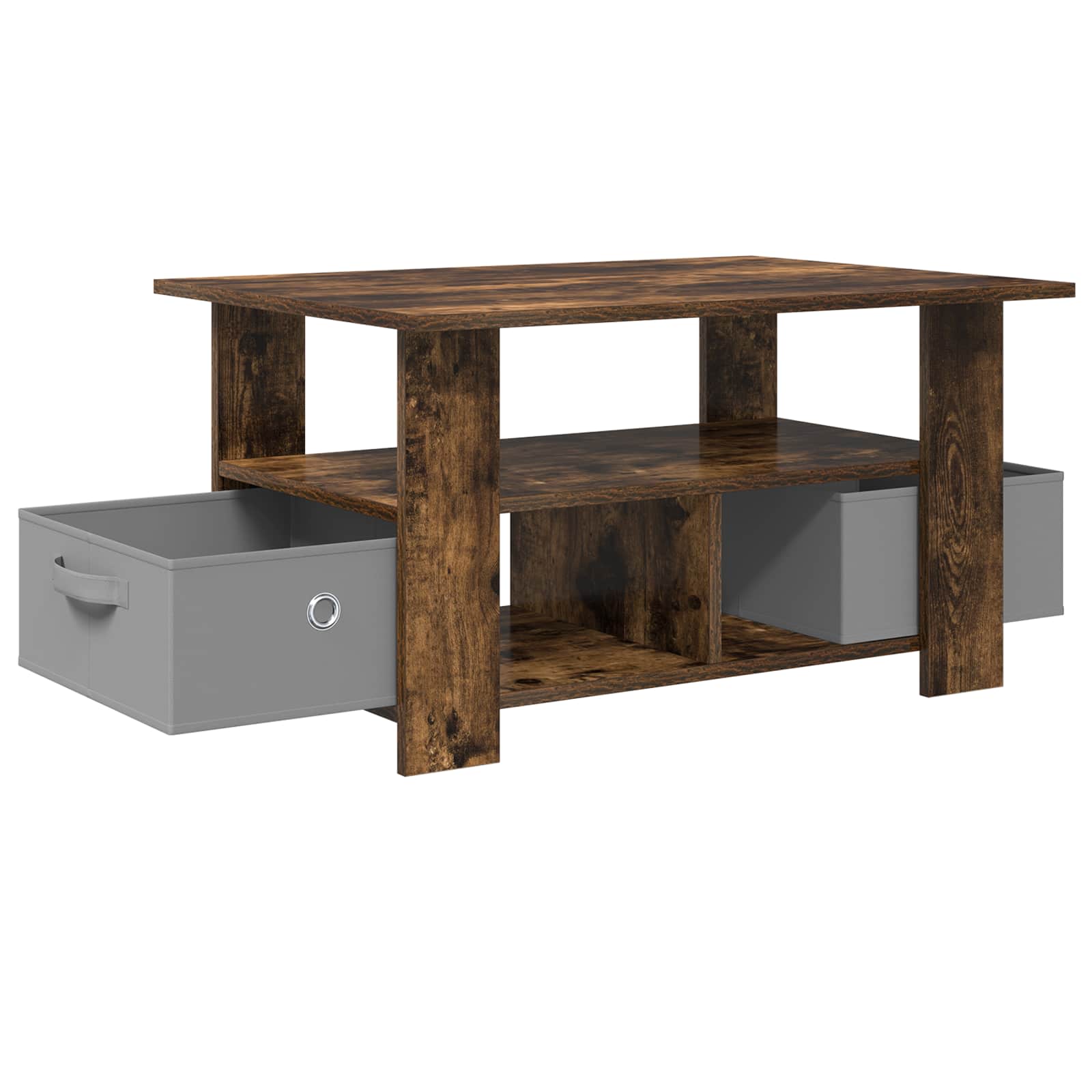 Tavolino da salotto con cassetto Rovere fumé 77 x 55 x 42 cm
