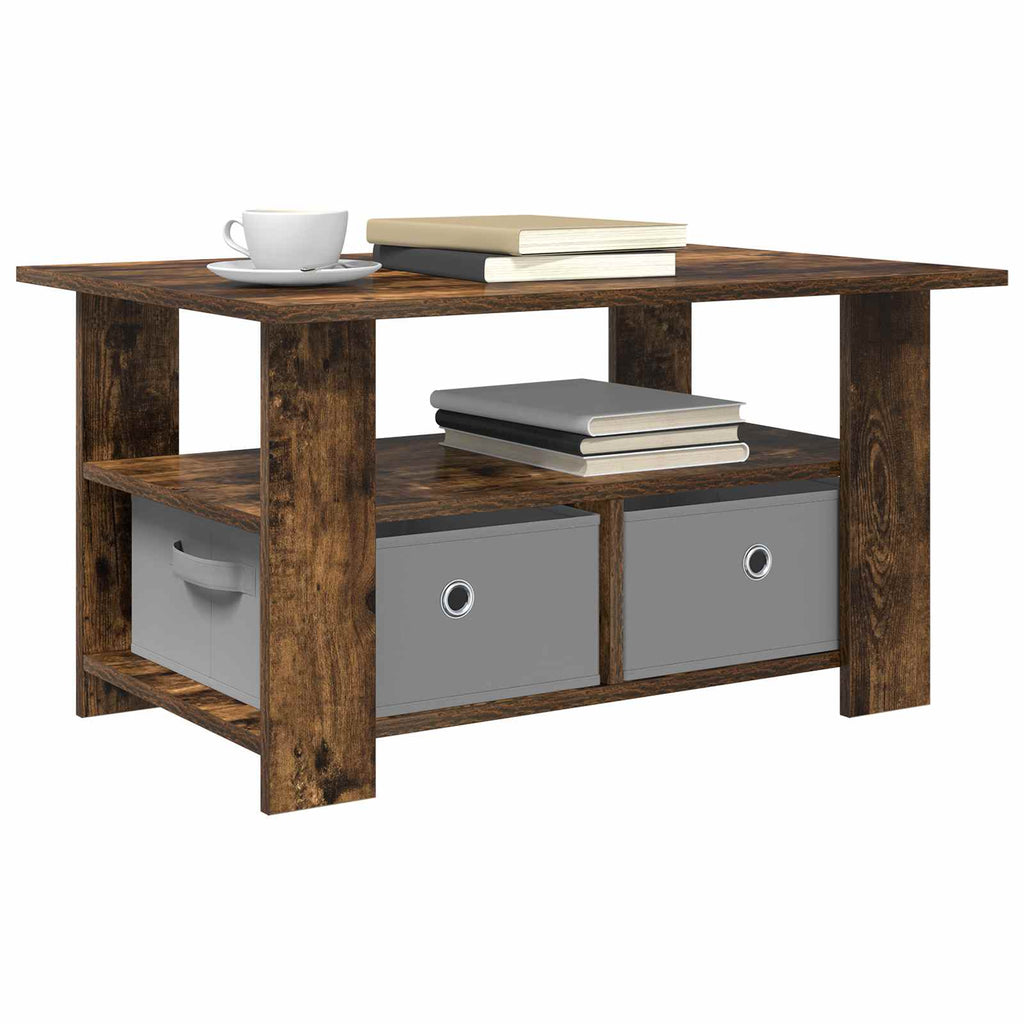 Tavolino da salotto con cassetto Rovere fumé 77 x 55 x 42 cm