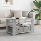 Tavolino da salotto con cassetto Grigio Sonoma 77 x 55 x 42 cm