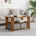 Tavolino da salotto con cassetto Legno vecchio 77 x 55 x 42 cm