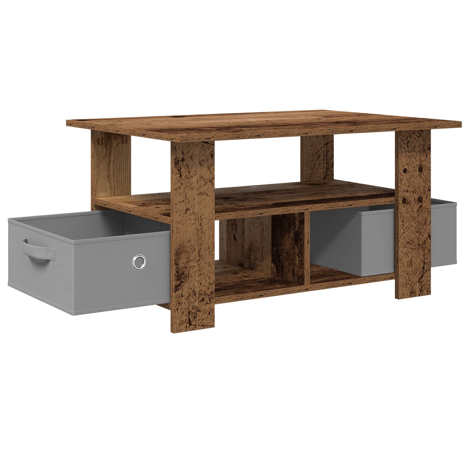 Tavolino da salotto con cassetto Legno vecchio 77 x 55 x 42 cm