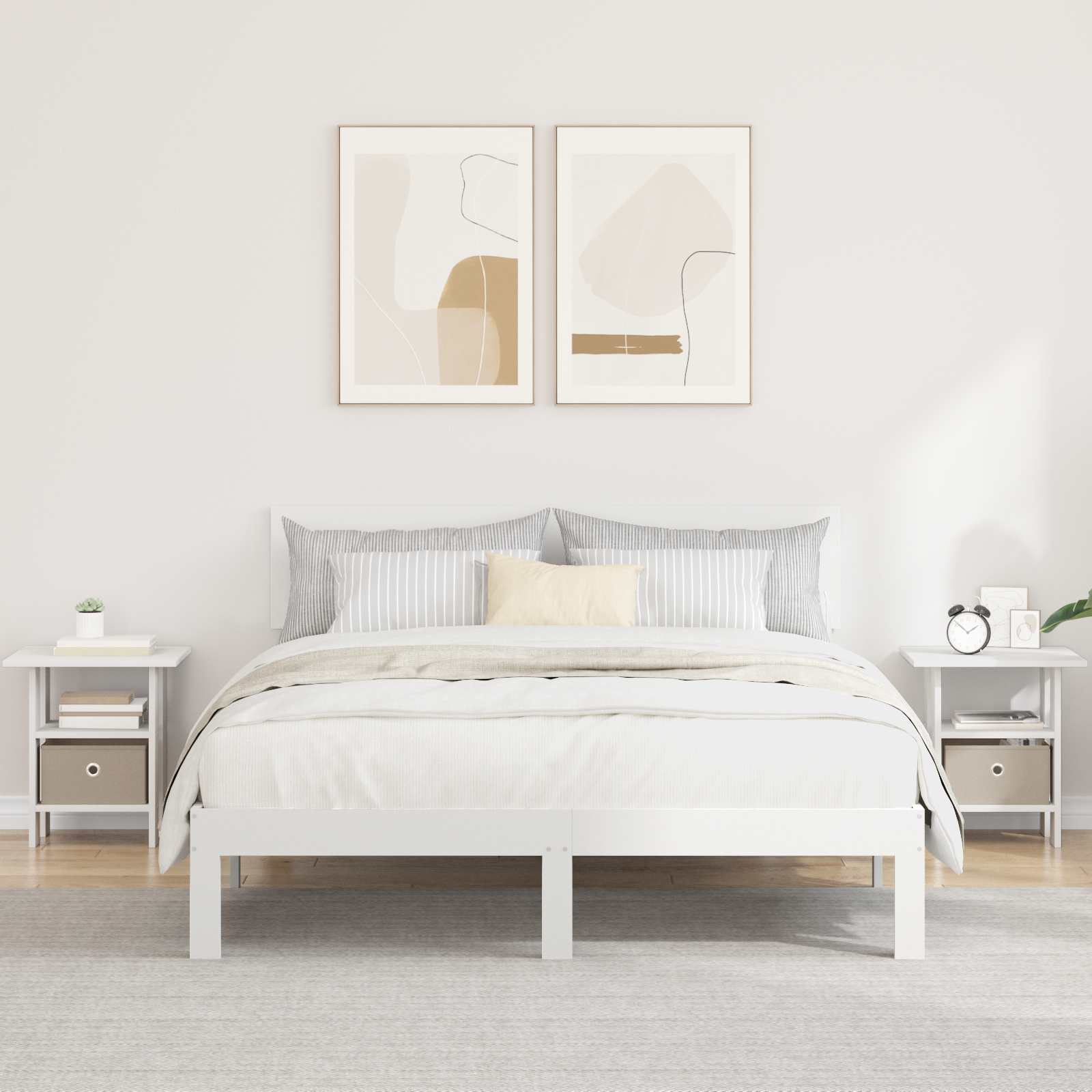 Comodino 2 pcs Bianco 41 x 40 x 45 cm Legno multistrato