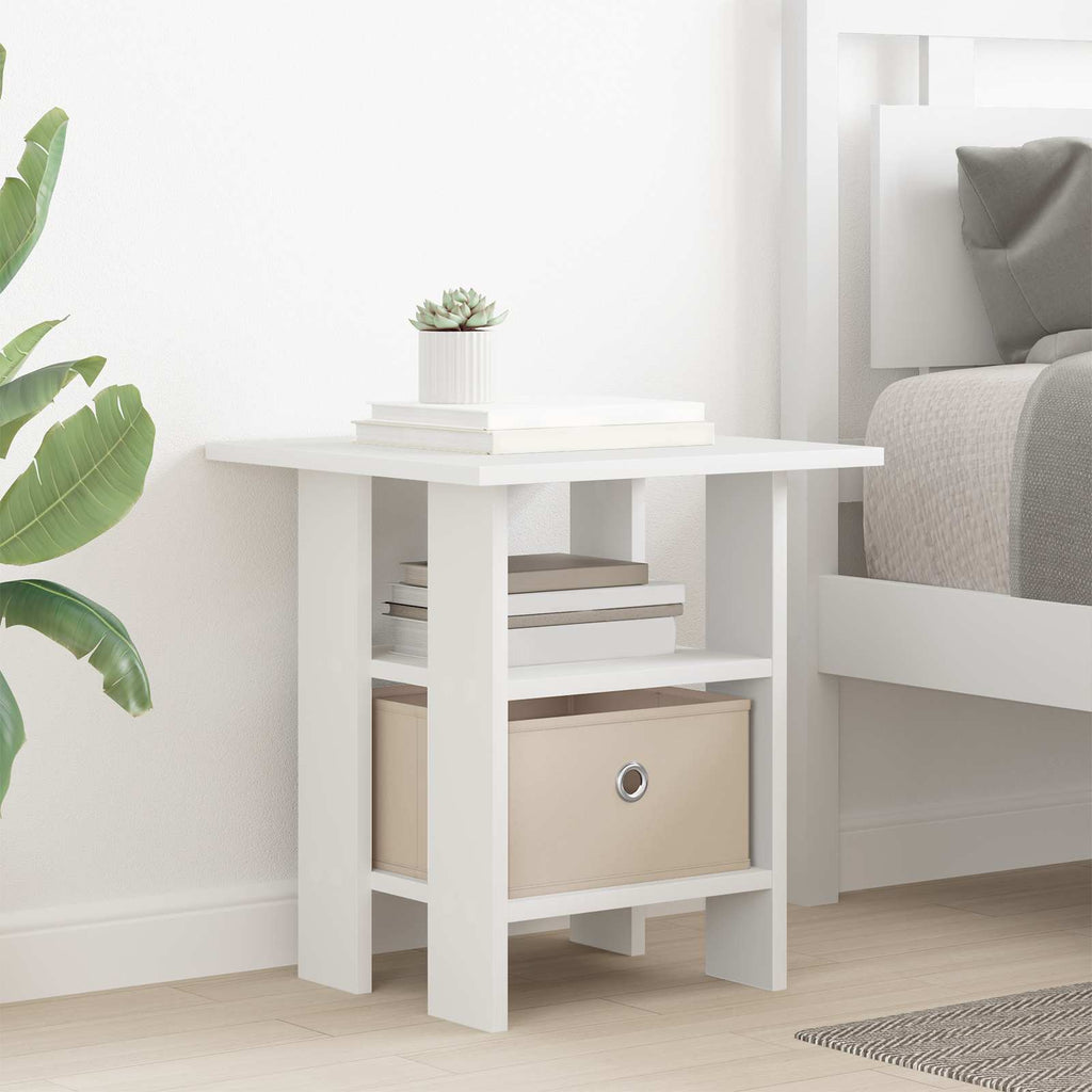 Comodino 2 pcs Bianco 41 x 40 x 45 cm Legno multistrato
