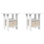 Comodino 2 pcs Bianco 41 x 40 x 45 cm Legno multistrato