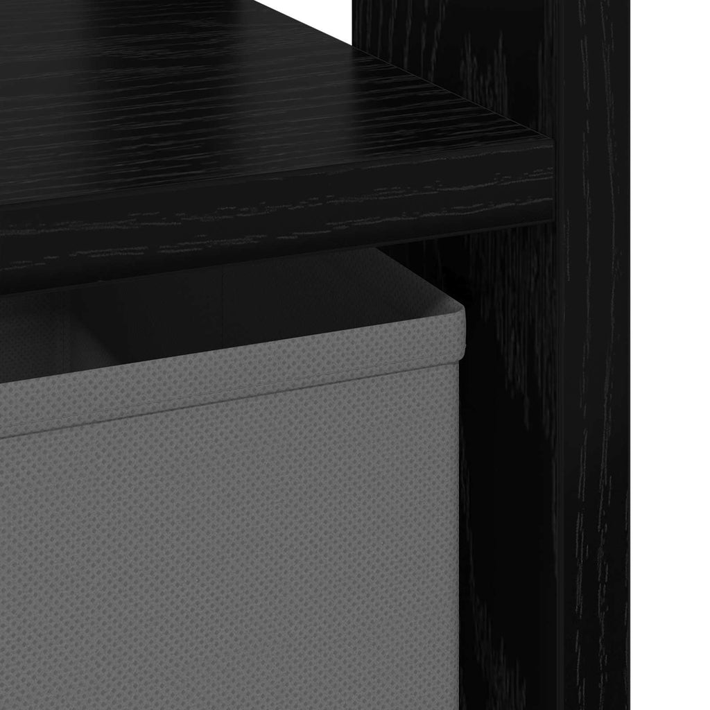 Comodino 2 pcs Rovere Nero 41 x 40 x 45 cm Legno multistrato
