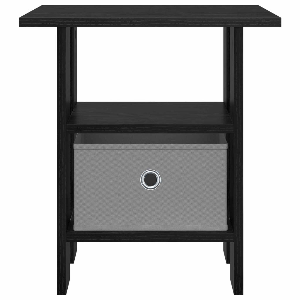 Comodino 2 pcs Rovere Nero 41 x 40 x 45 cm Legno multistrato