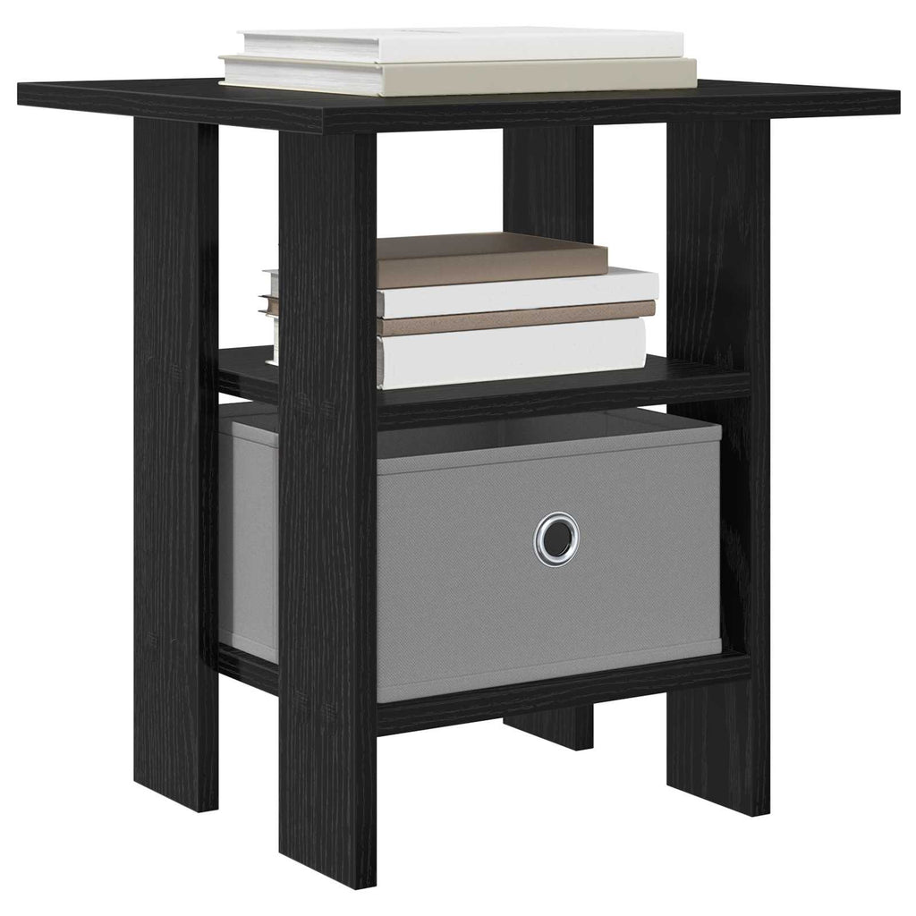 Comodino 2 pcs Rovere Nero 41 x 40 x 45 cm Legno multistrato