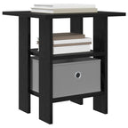 Comodino 2 pcs Rovere Nero 41 x 40 x 45 cm Legno multistrato