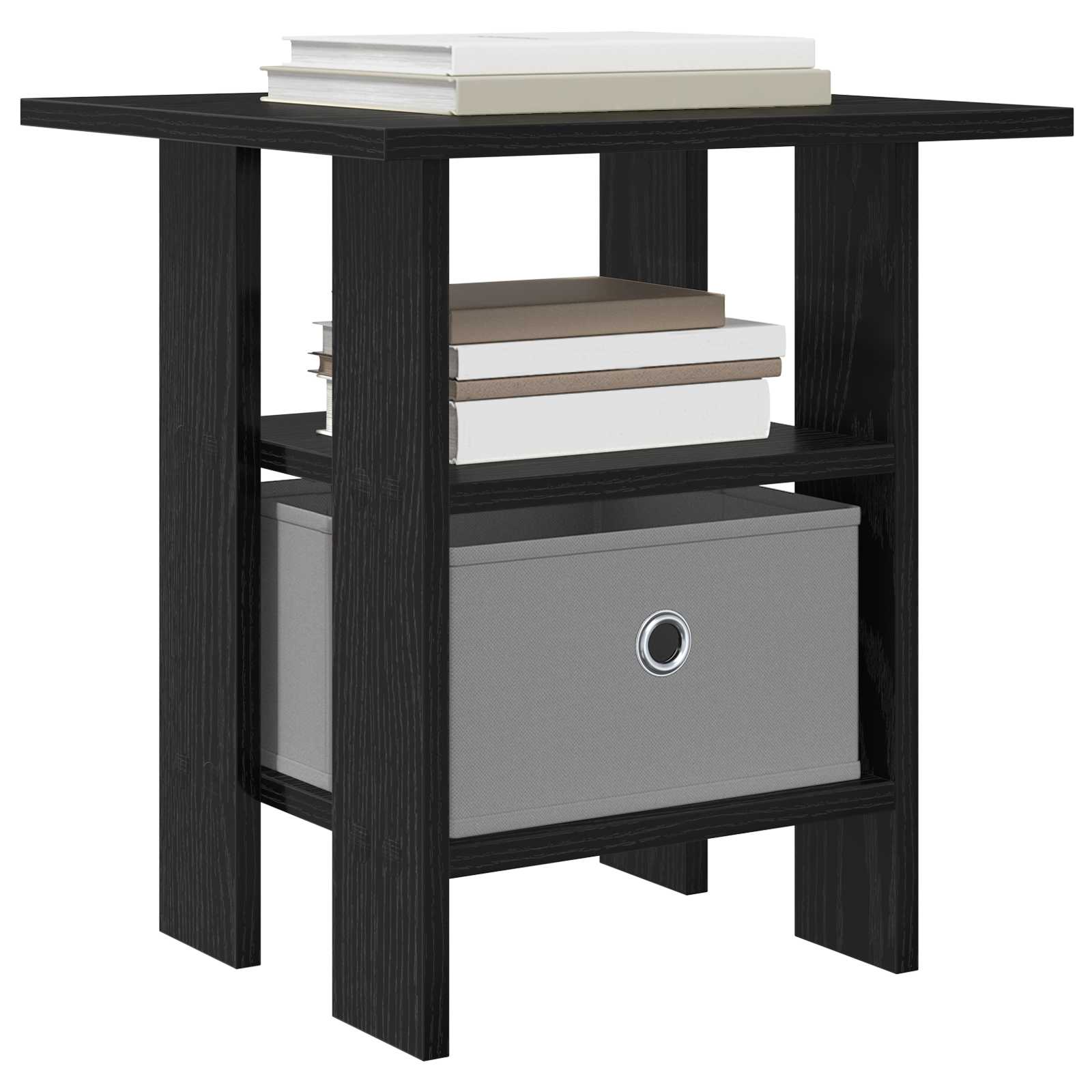 Comodino 2 pcs Rovere Nero 41 x 40 x 45 cm Legno multistrato
