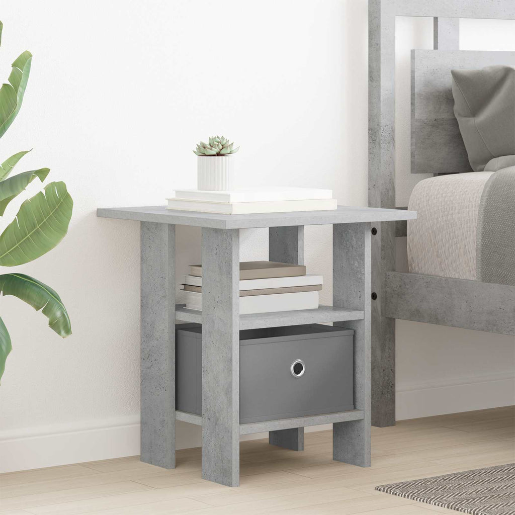 Comodino Grigio cemento 41 x 40 x 45 cm Legno multistrato