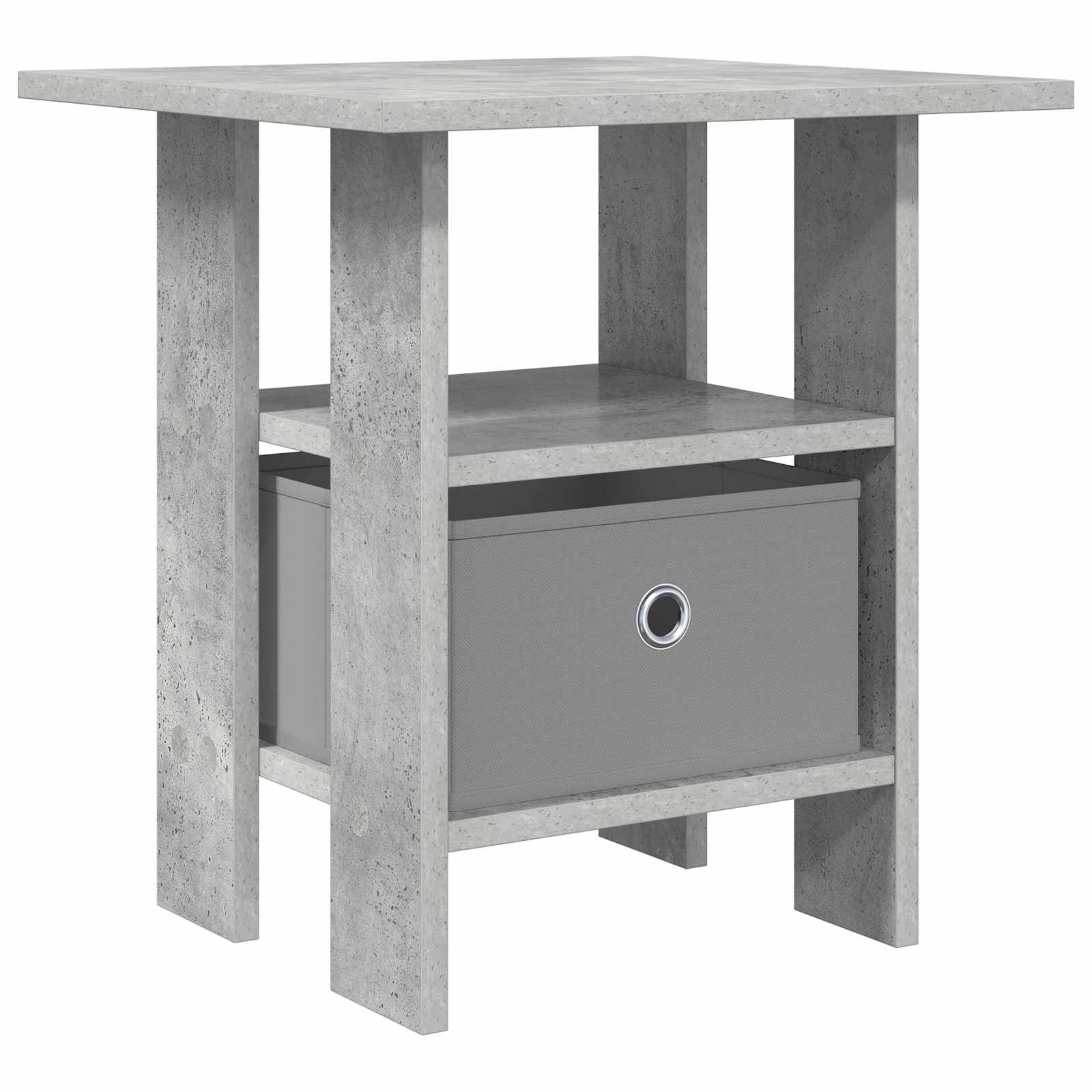 Comodino Grigio cemento 41 x 40 x 45 cm Legno multistrato