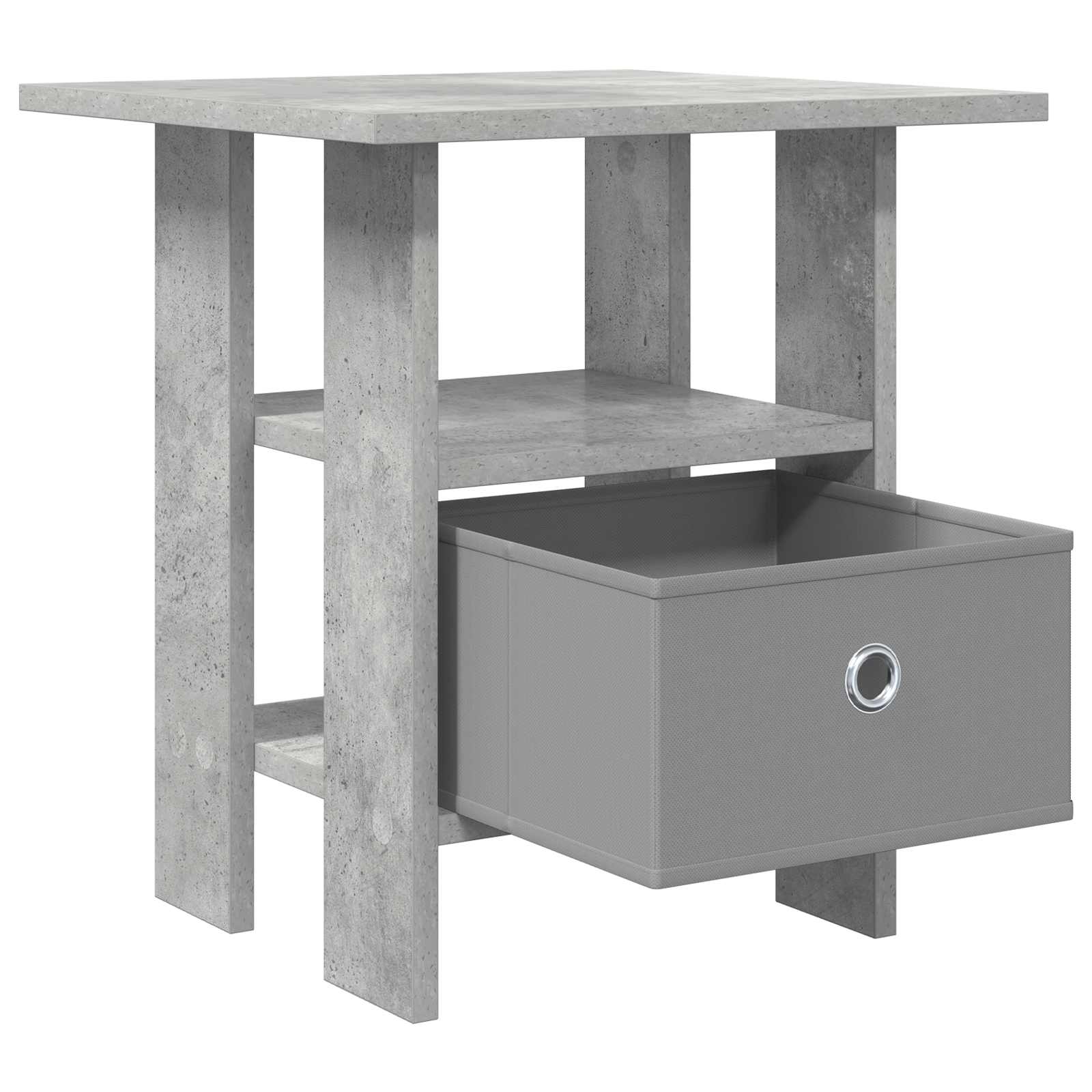 Comodino Grigio cemento 41 x 40 x 45 cm Legno multistrato