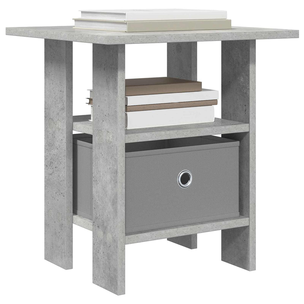 Comodino Grigio cemento 41 x 40 x 45 cm Legno multistrato