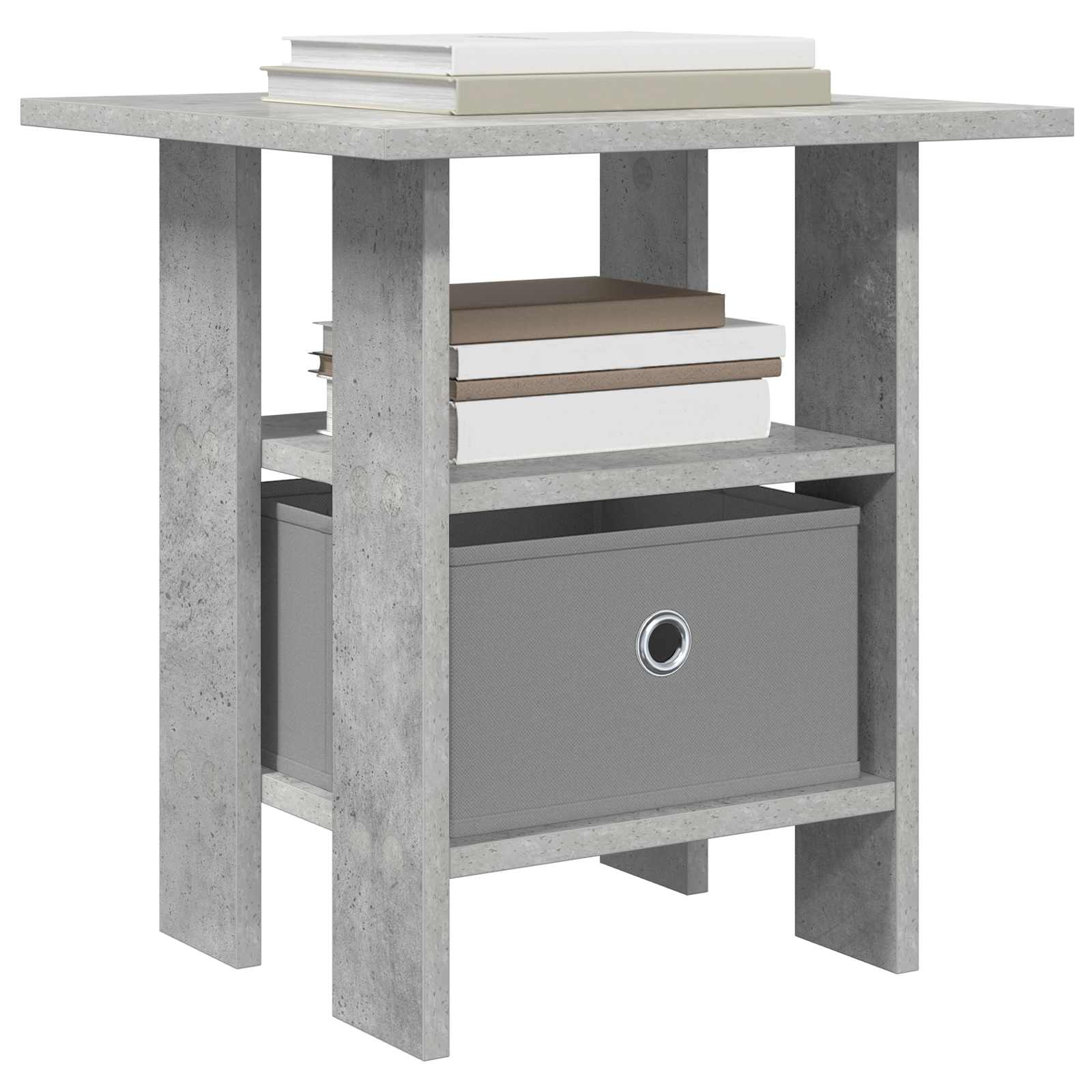 Comodino Grigio cemento 41 x 40 x 45 cm Legno multistrato
