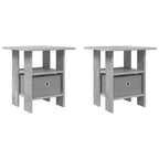 Comodino 2 pcs Grigio cemento 41 x 40 x 45 cm Legno multistrato