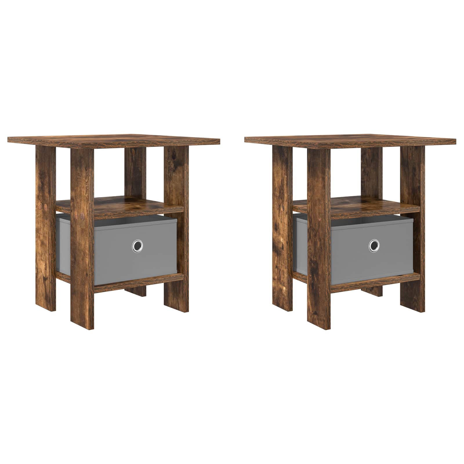 Comodino 2 pcs Rovere fumé 41 x 40 x 45 cm Legno multistrato