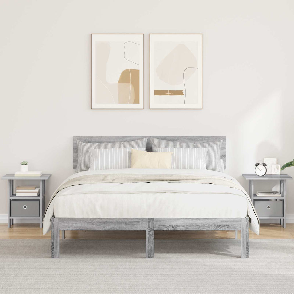 Comodino 2 pcs Grigio Sonoma 41 x 40 x 45 cm Legno multistrato