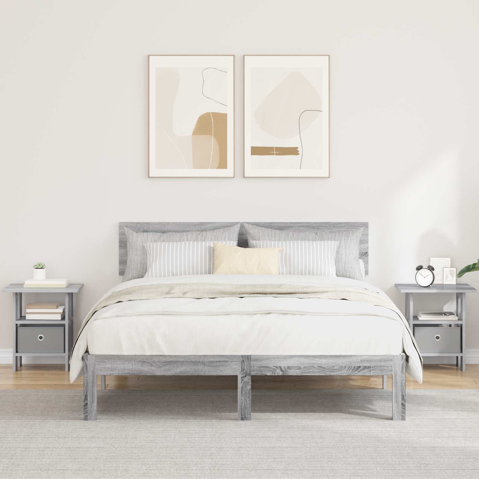 Comodino 2 pcs Grigio Sonoma 41 x 40 x 45 cm Legno multistrato
