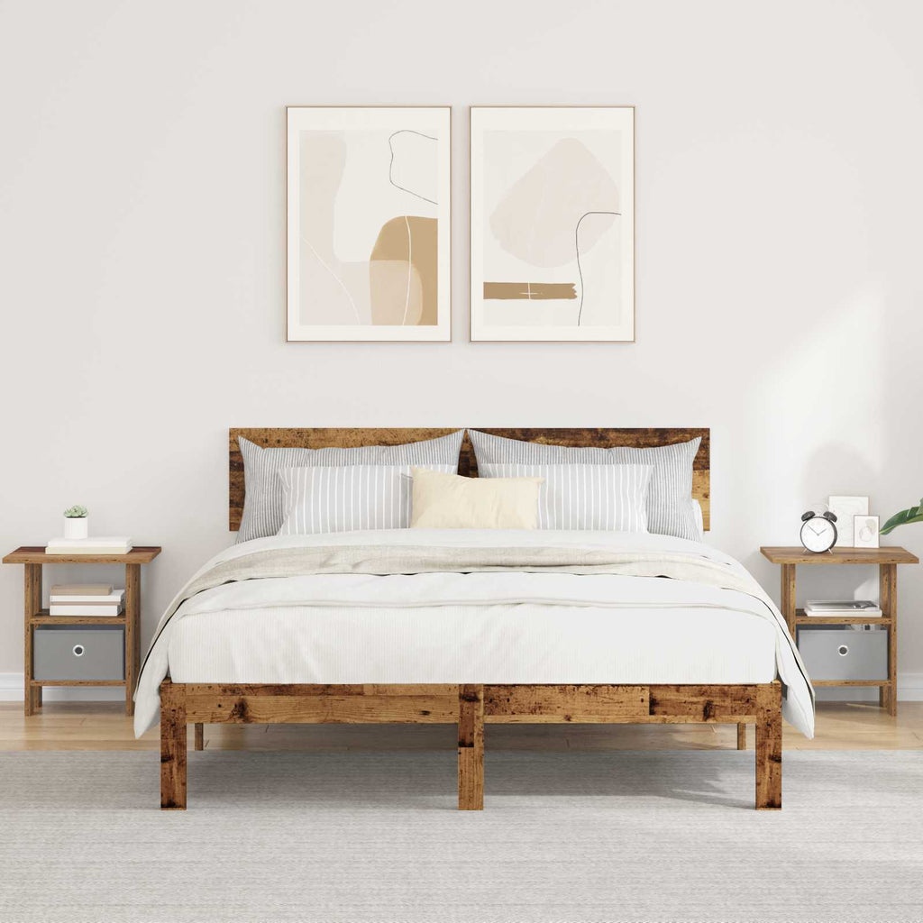 Comodino 2 pcs Legno vecchio 41 x 40 x 45 cm Legno multistrato