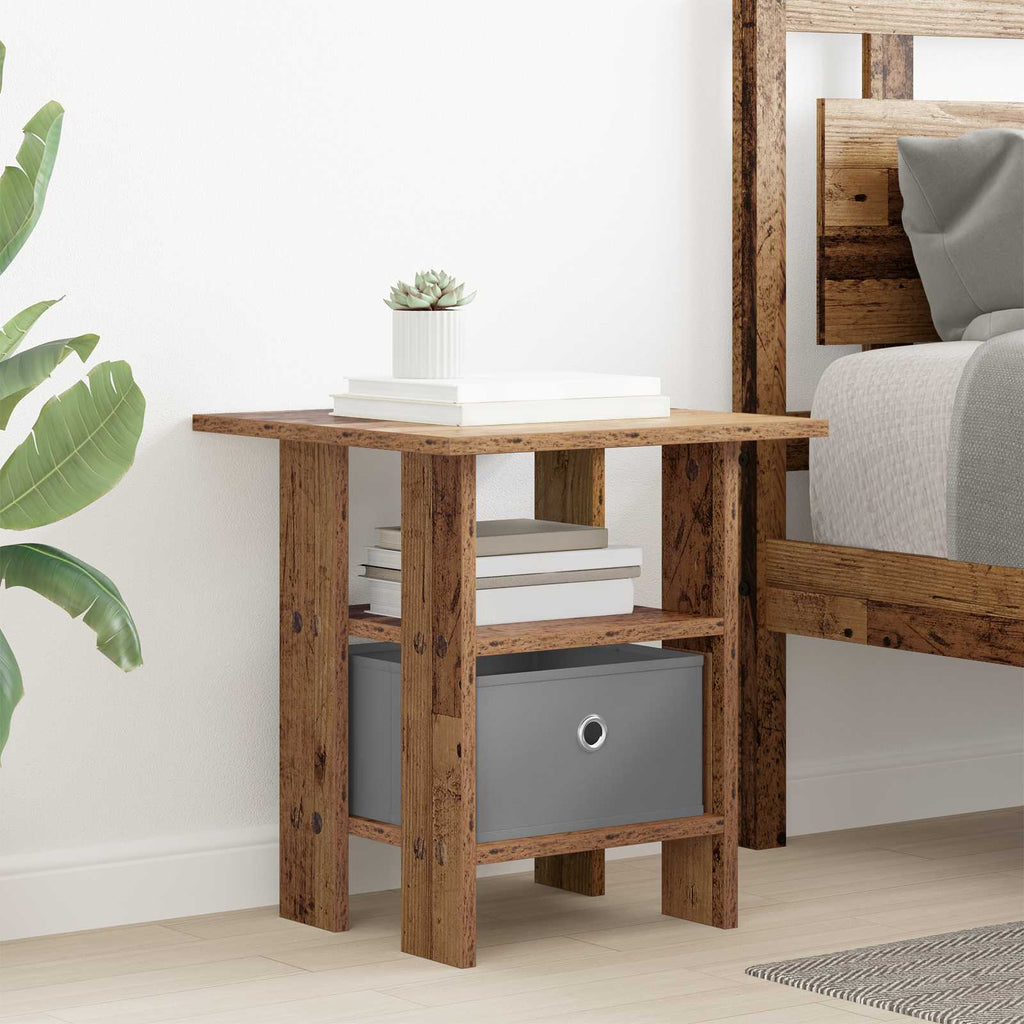 Comodino 2 pcs Legno vecchio 41 x 40 x 45 cm Legno multistrato
