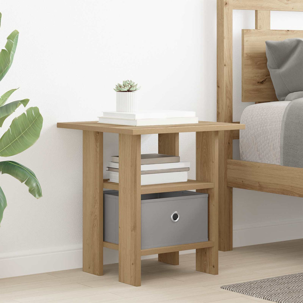 Comodino con cassetto 2 pcs Rovere artigianale 41 x 40 x 45 cm