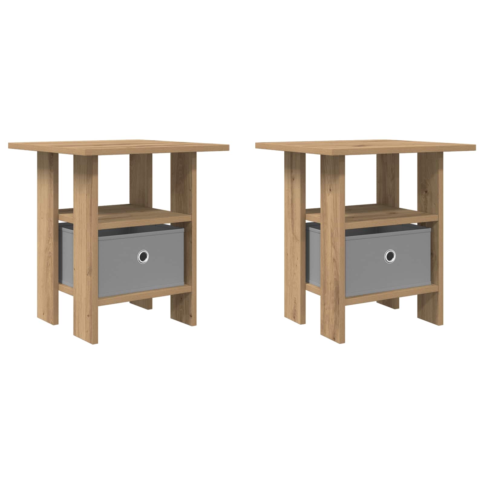 Comodino con cassetto 2 pcs Rovere artigianale 41 x 40 x 45 cm
