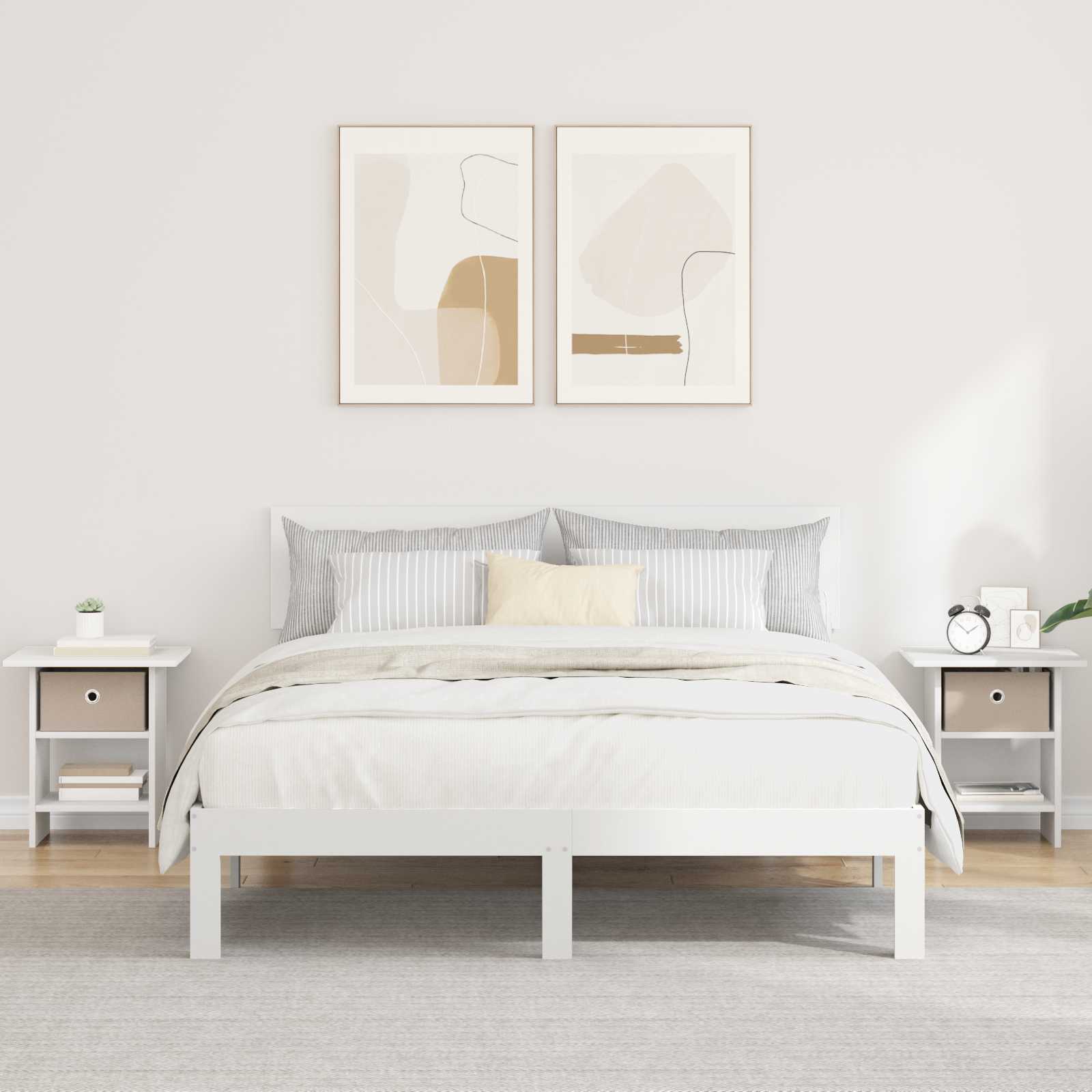 Comodino 2 pcs Bianco 41 x 40 x 45 cm Legno multistrato