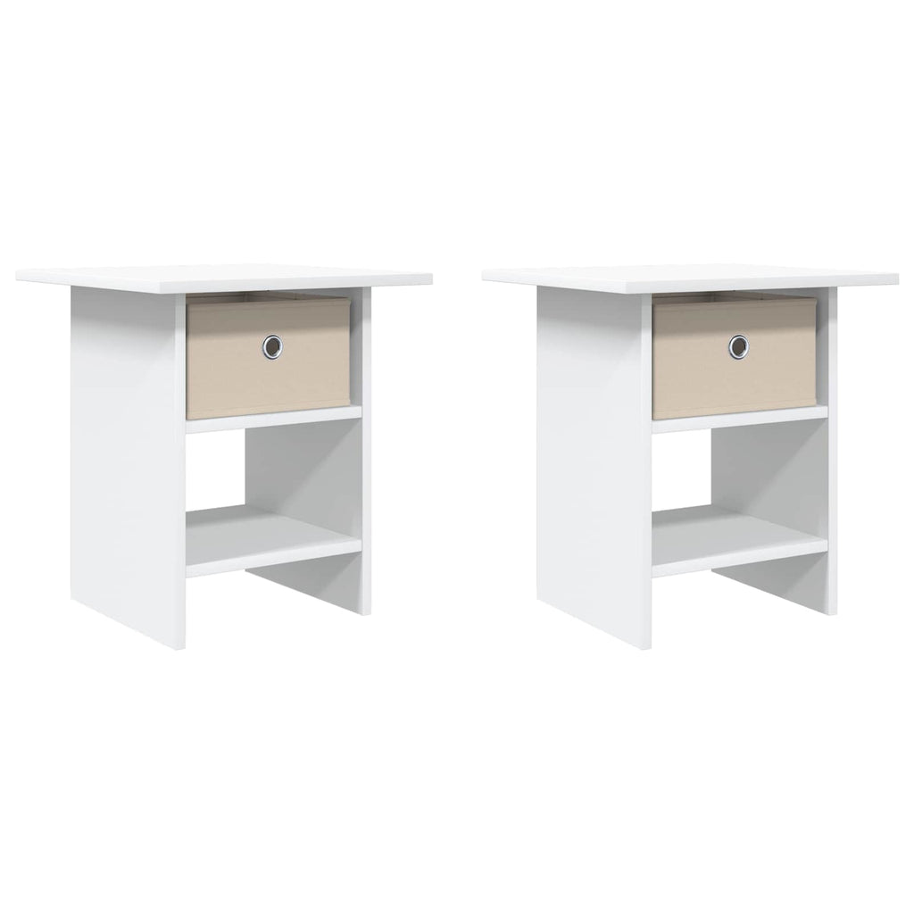 Comodino 2 pcs Bianco 41 x 40 x 45 cm Legno multistrato
