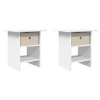 Comodino 2 pcs Bianco 41 x 40 x 45 cm Legno multistrato