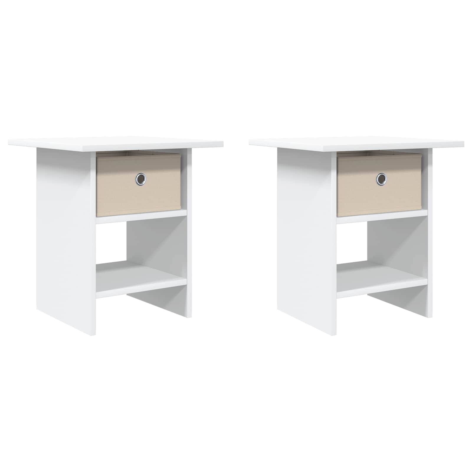 Comodino 2 pcs Bianco 41 x 40 x 45 cm Legno multistrato