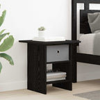 Comodino Rovere Nero 41 x 40 x 45 cm Legno multistrato