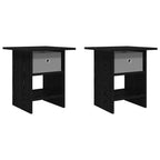 Comodino 2 pcs Rovere Nero 41 x 40 x 45 cm Legno multistrato