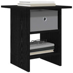 Comodino 2 pcs Rovere Nero 41 x 40 x 45 cm Legno multistrato