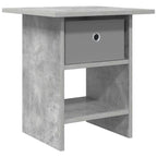 Comodino Grigio cemento 41 x 40 x 45 cm Legno multistrato