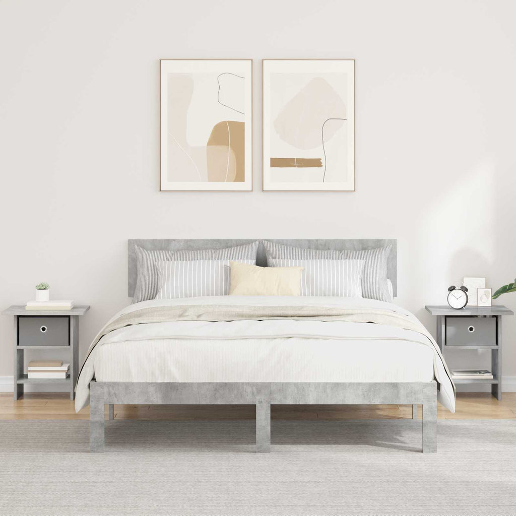 Comodino 2 pcs Grigio cemento 41 x 40 x 45 cm Legno multistrato