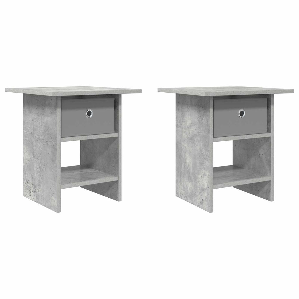Comodino 2 pcs Grigio cemento 41 x 40 x 45 cm Legno multistrato