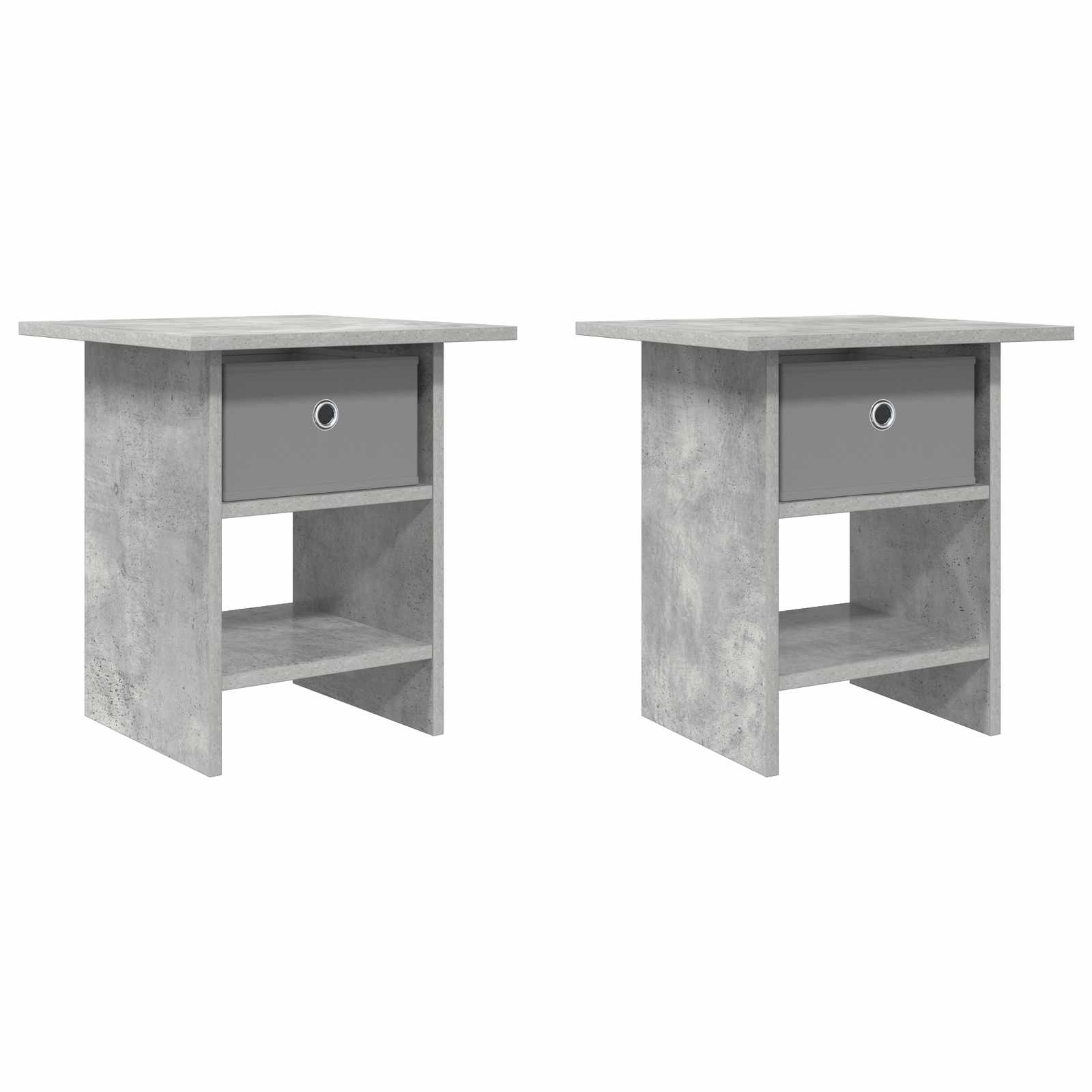 Comodino 2 pcs Grigio cemento 41 x 40 x 45 cm Legno multistrato