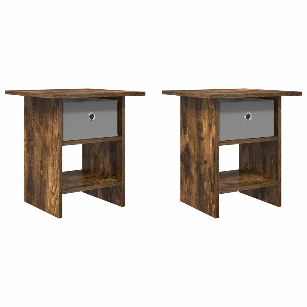 Comodino 2 pcs Rovere fumé 41 x 40 x 45 cm Legno multistrato