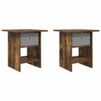 Comodino 2 pcs Rovere fumé 41 x 40 x 45 cm Legno multistrato