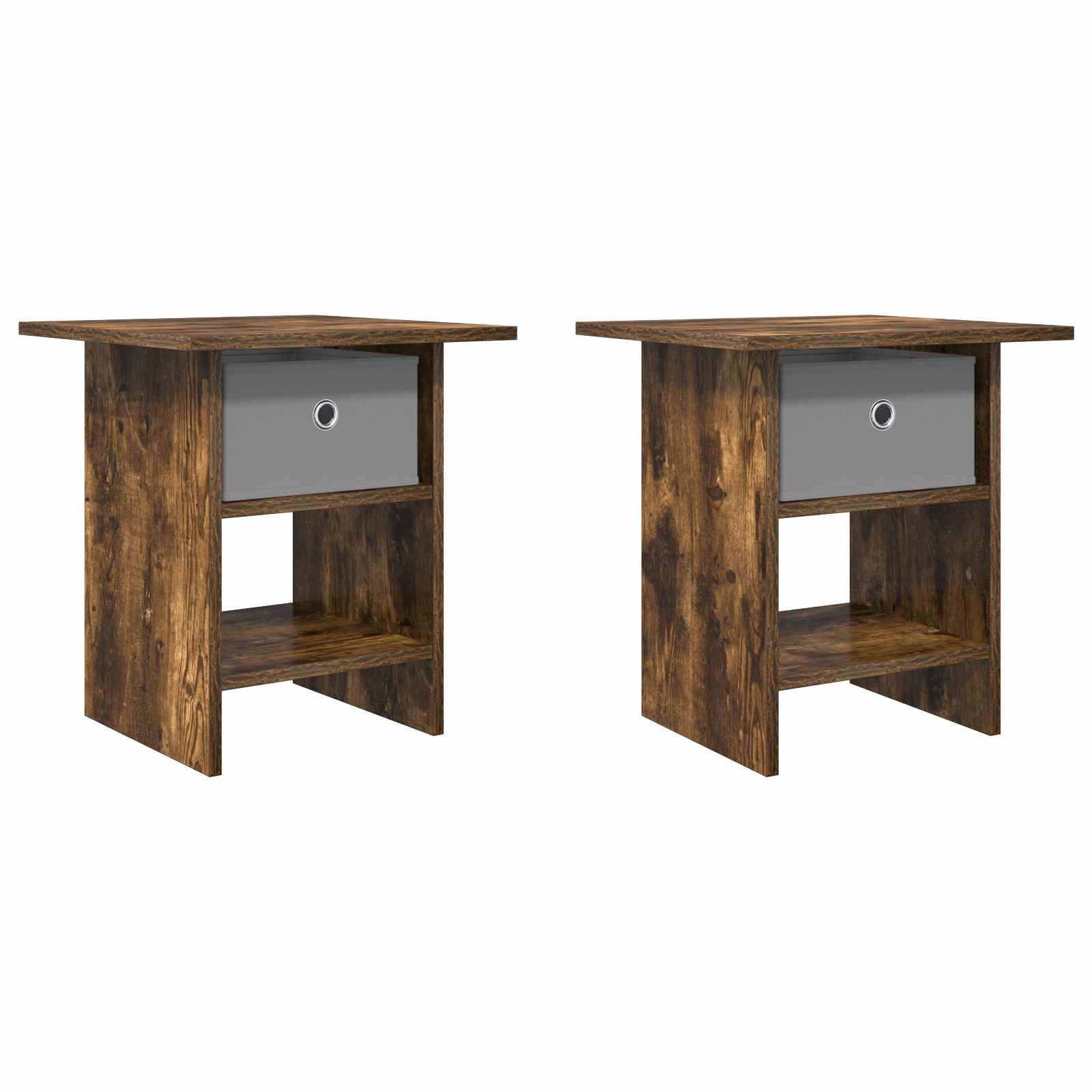 Comodino 2 pcs Rovere fumé 41 x 40 x 45 cm Legno multistrato
