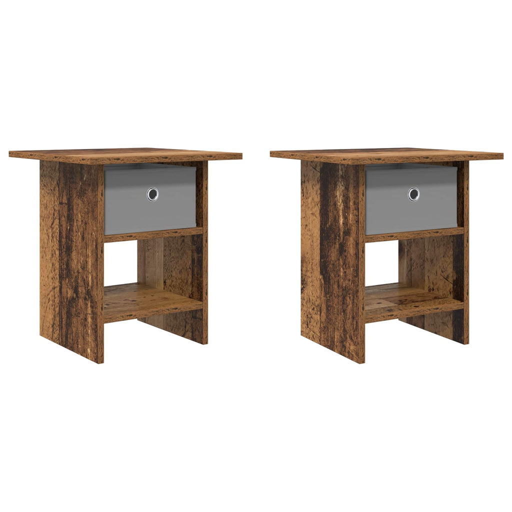 Comodino 2 pcs Legno vecchio 41 x 40 x 45 cm Legno multistrato