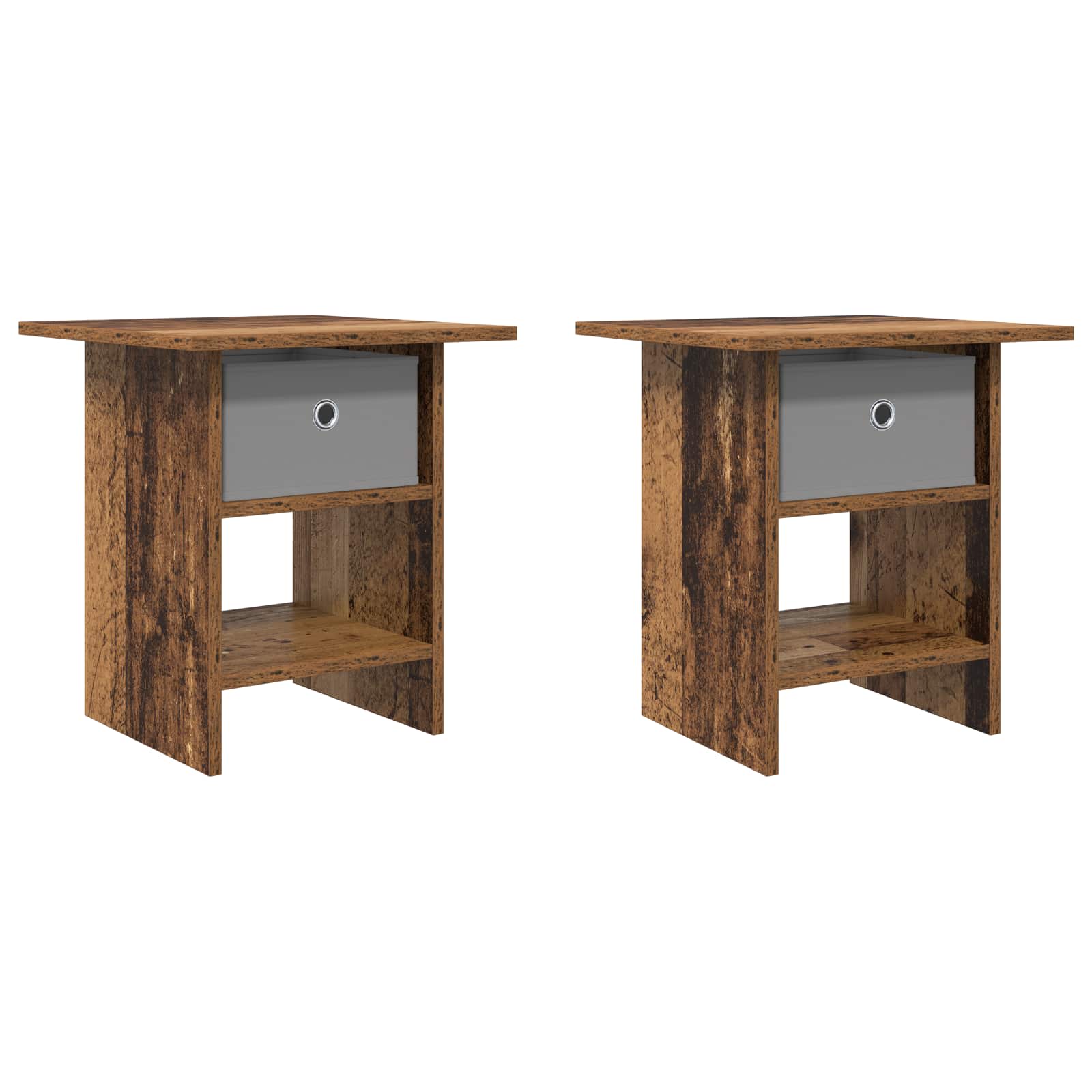 Comodino 2 pcs Legno vecchio 41 x 40 x 45 cm Legno multistrato