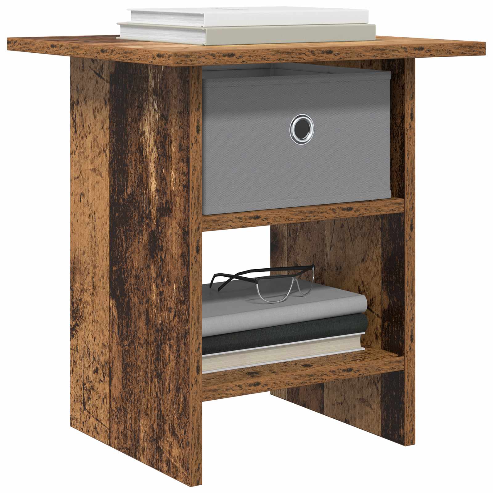 Comodino 2 pcs Legno vecchio 41 x 40 x 45 cm Legno multistrato
