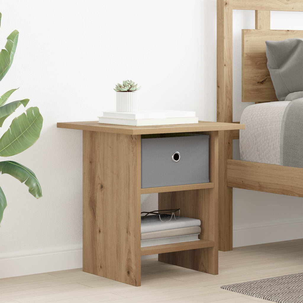 Comodino con cassetto 2 pcs Rovere artigianale 41 x 40 x 45 cm