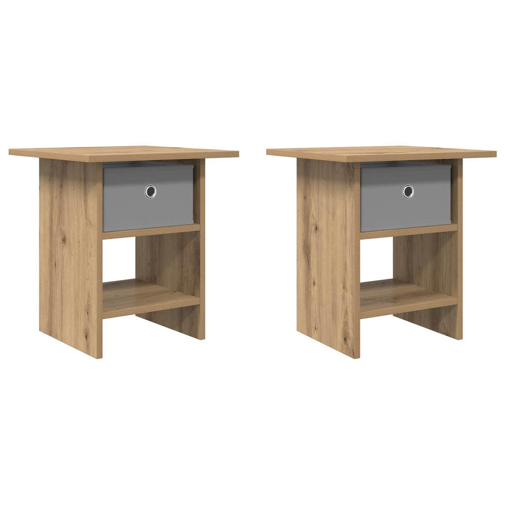 Comodino con cassetto 2 pcs Rovere artigianale 41 x 40 x 45 cm