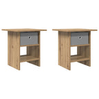 Comodino con cassetto 2 pcs Rovere artigianale 41 x 40 x 45 cm