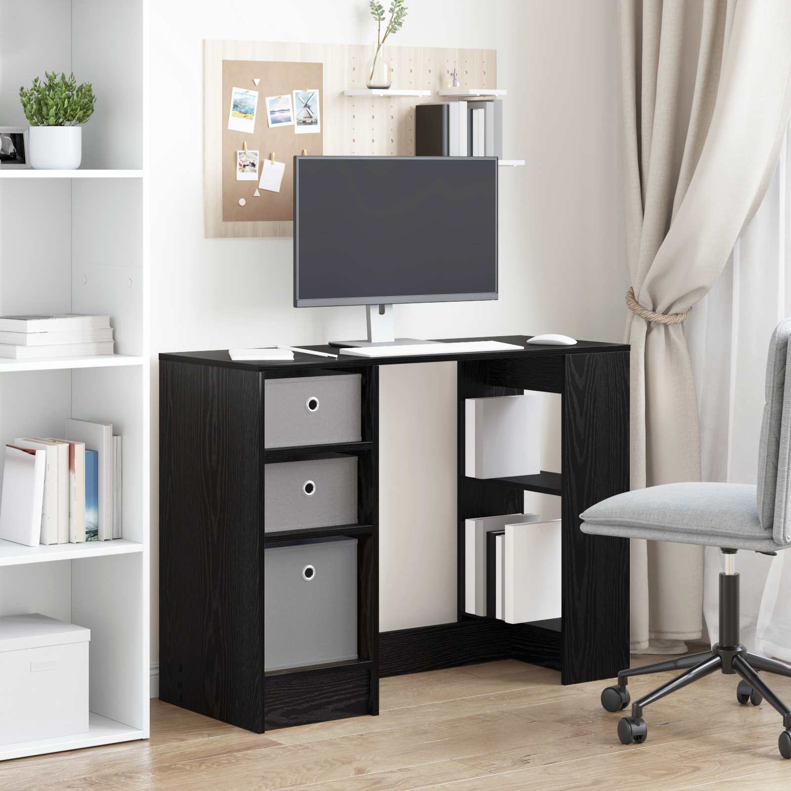 Scrivania Rovere Nero 100 x 40 x 75 cm Legno multistrato