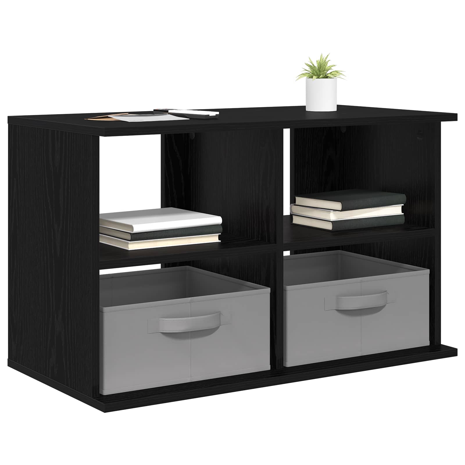 Supporto TV con cassetto Rovere Nero 79 x 40 x 48 cm