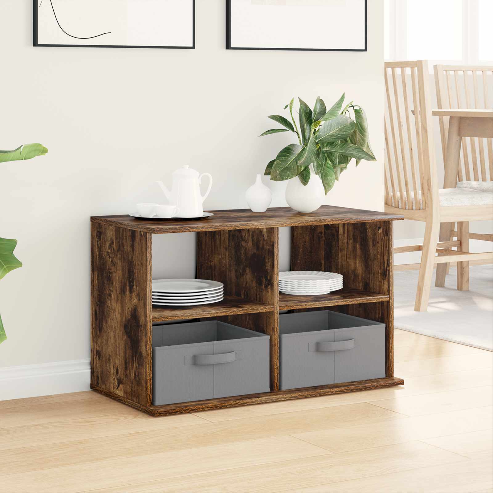 Supporto TV con cassetto Rovere fumé 79 x 40 x 48 cm